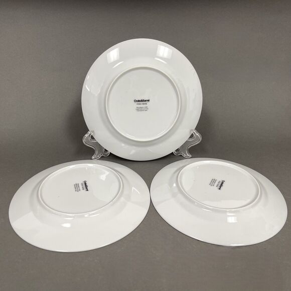 Crate & Barrel Rafia Blue White Wavy Salad Plates Lead Cadmium Free Lot of 3 - Picture 10 of 14